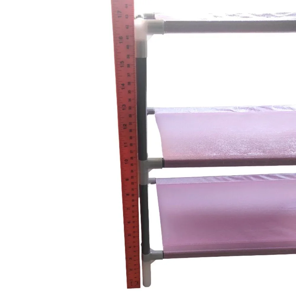 Pink Shoe Rack with Three Shelves